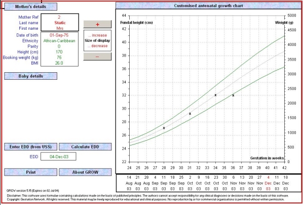 Pregnancy Measurements Chart